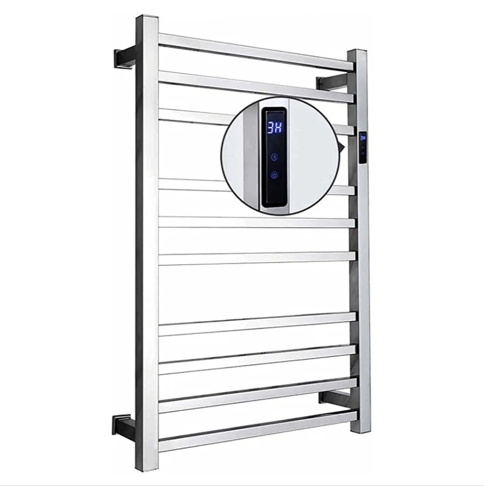 NEW Electric Towel Warmer with A Timer 10 Bar Electric Heated Towel Drying Rack